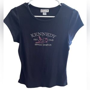 Rhinestone Black Shirt/Kennedy Space Center/Space Shuttle